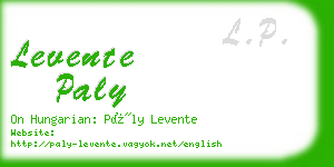 levente paly business card